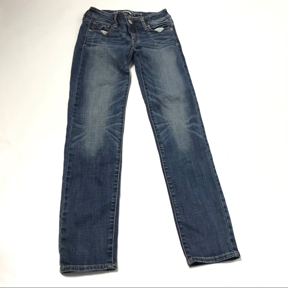 American Eagle Super Stretch Skinny Blue Jeans 0